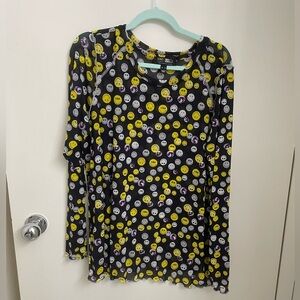 LOGO/Smiley World collaboration Mesh pullover shirt